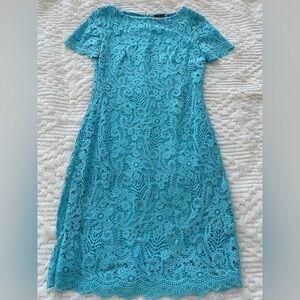 Ralph Lauren Teal Lace Midi Dress